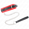 Kink Collar Gag KINK Basic Model Collar with Leash Raudona 65cm, Adjustable 53x5cm