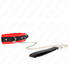 Kink Collar Gag KINK Basic Model Collar with Leash Raudona 65cm, Adjustable 53x5cm