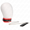 Kink Collar Gag KINK Basic Model Collar with Leash Raudona 65cm, Adjustable 53x5cm