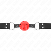 Kink Collar Gag KINK Adjustable Breathable Ball Gag 4cm, Leather Strap, Juodas, 42-58cm
