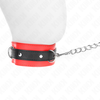 Kink Collar Gag KINK Collar &amp; Leash Set Raudona 54x4.5cm, Adjustable Vegan Leather, 65cm Strap