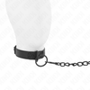 Kink Collar Gag KINK Adjustable Collar with Dark Leash 65cm - Juodas, 37-54cm, Vegan Leather