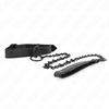 Kink Collar Gag KINK Adjustable Collar with Dark Leash 65cm - Juodas, 37-54cm, Vegan Leather