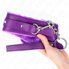 Kink Collar Gag KINK Collar &amp; Leash Set Violetinė 36-42cm Adjustable Vegan Leather 65cm