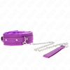 Kink Collar Gag KINK Collar &amp; Leash Set Violetinė 36-42cm Adjustable Vegan Leather 65cm