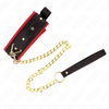 Kink Collar Gag KINK Adjustable Collar with Fabric Leash 33-48 cm x 5.7 cm, Juodas