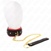 Kink Collar Gag KINK Adjustable Collar with Fabric Leash 33-48 cm x 5.7 cm, Juodas
