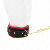Kink Collar Gag KINK Adjustable Collar with Fabric Leash 33-48 cm x 5.7 cm, Juodas