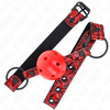 Kink Collar Gag KINK Diamond Pattern Ball Gag Model 1 - Adjustable Strap 42-60 cm, 4.5 cm Ball