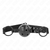 Kink Collar Gag KINK Diamond Ball System 4.5 cm - Adjustable Silicone Gag, Juodas