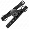 Kink Collar Gag KINK Diamond Ball System 4.5 cm - Adjustable Silicone Gag, Juodas