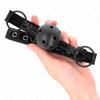 Kink Collar Gag KINK Diamond Ball System 4.5 cm - Adjustable Silicone Gag, Juodas