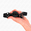 Kink Collar Gag KINK Full Silicone Gag Juodas - Adjustable Ball Model S, 4 cm Ball, 35-51 cm Strap