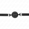 Kink Collar Gag KINK Full Silicone Gag M, Juodas - Adjustable Strap, 4.5cm Ball, 55cm