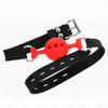 Kink Collar Gag KINK Full Silicone Adjustable Gag S Raudona 4 cm Ball 35-51 cm Strap