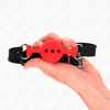Kink Collar Gag KINK Full Silicone Adjustable Gag S Raudona 4 cm Ball 35-51 cm Strap