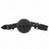 Kink Collar Gag KINK Full Silicone Gag M, Juodas - Adjustable Strap, 4.5cm Ball, 55cm