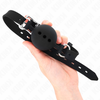 Kink Collar Gag KINK Full Silicone Gag M, Juodas - Adjustable Strap, 4.5cm Ball, 55cm
