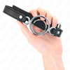 Kink Collar Gag KINK Gag System Juodas - Adjustable Multi O-Rings, 63x2.5 cm, 5 cm Ring