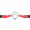 Kink Collar Gag KINK Gag Raudona 4/4.8 cm - Adjustable Silicone &amp; Metal O-Ring System 38x56cm