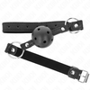 Kink Collar Gag KINK Hollow Hard Juodas Gag Ball Model 1 - 4.5 cm Anatomical Design