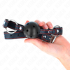 Kink Collar Gag KINK Hollow Hard Juodas Ball Gag Model 2 - Adjustable 6.5cm Ball