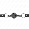 Kink Collar Gag KINK Hollow Hard Juodas Gag Ball Model 1 - 4.5 cm Anatomical Design
