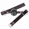Kink Collar Gag KINK Hollow Hard Juodas Ball Gag Model 2 - Adjustable 6.5cm Ball