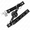 Kink Collar Gag KINK Juodas Ball Gag TPE 4cm - Adjustable Strap, 60cm Total Length