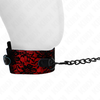 Kink Collar Gag KINK Genuine Leather Lace Collar &amp; Leash Set 105 cm - Elegant Juodas