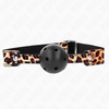 Kink Collar Gag KINK Leopard Breathable Silicone Ball Gag 4.5cm with Adjustable Strap
