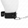 Kink Collar Gag KINK Adjustable Collar with Sidabrinis Studs &amp; Leash 65 cm, Juodas, 36-43 cm