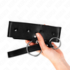 Kink Collar Gag KINK Adjustable Collar with Sidabrinis Studs &amp; Leash 65 cm, Juodas, 36-43 cm