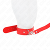 Kink Collar Gag KINK Raudona Adjustable Collar with Leash 116cm - Vegan Leather, 32-50cm