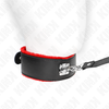 Kink Collar Gag KINK Adjustable Raudona Leather Collar &amp; Leash Set 116 cm, 40-48x6 cm