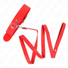Kink Collar Gag KINK Raudona Adjustable Collar with Leash 116cm - Vegan Leather, 32-50cm