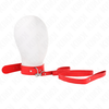 Kink Collar Gag KINK Raudona Adjustable Collar with Leash 116cm - Vegan Leather, 32-50cm