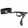 Kink Collar Gag KINK Adjustable Leather Collar &amp; Leash Set Juodas 116cm | 40-48cm Fit