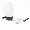 Kink Collar Gag KINK Adjustable Collar with Leash 65cm - Juodas, 38-49cm, Metal Ring