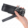 Kink Collar Gag KINK Adjustable Collar with Leash 65 cm Sidabrinis Buckles Juodas 33-46 cm