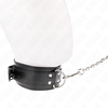 Kink Collar Gag KINK Adjustable Collar with Leash 65 cm Sidabrinis Buckles Juodas 33-46 cm
