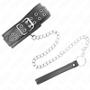 Kink Collar Gag KINK Adjustable Collar with Leash 65 cm Sidabrinis Buckles Juodas 33-46 cm