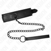 Kink Collar Gag KINK Neoprene Bondage Collar Model 2 Adjustable 78cm with Belt Juodas