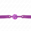 Kink Collar Gag KINK Violetinė Breathable Ball System 4.5 cm - Adjustable Silicone Strap 65x2.5 cm
