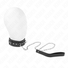 Kink Collar Gag KINK PVC Leather Collar with Rhinestone Rivets 41.5x4cm + Leash 105cm
