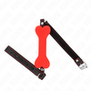 Kink Collar Gag KINK Raudona Bone Silicone Mouth Gag 12 cm - Adjustable Vegan Leather Strap