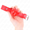 Kink Collar Gag KINK Raudona Breathable Ball Gag 4.5 cm - Adjustable Silicone Strap 65 cm