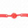 Kink Collar Gag KINK Raudona Breathable Ball Gag 4.5 cm - Adjustable Silicone Strap 65 cm