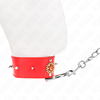 Kink Collar Gag KINK Raudona Diamond Collar with Adjustable Belt 65cm - Elegant Design 35-51cm