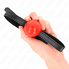 Kink Collar Gag KINK Raudona Ball Gag 4 cm - Adjustable Silicone Strap, 65x1.5 cm